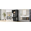 Grande armoire de rangement avec tablettes réglables, grand panier rabattable et armoires fermées-1797391130