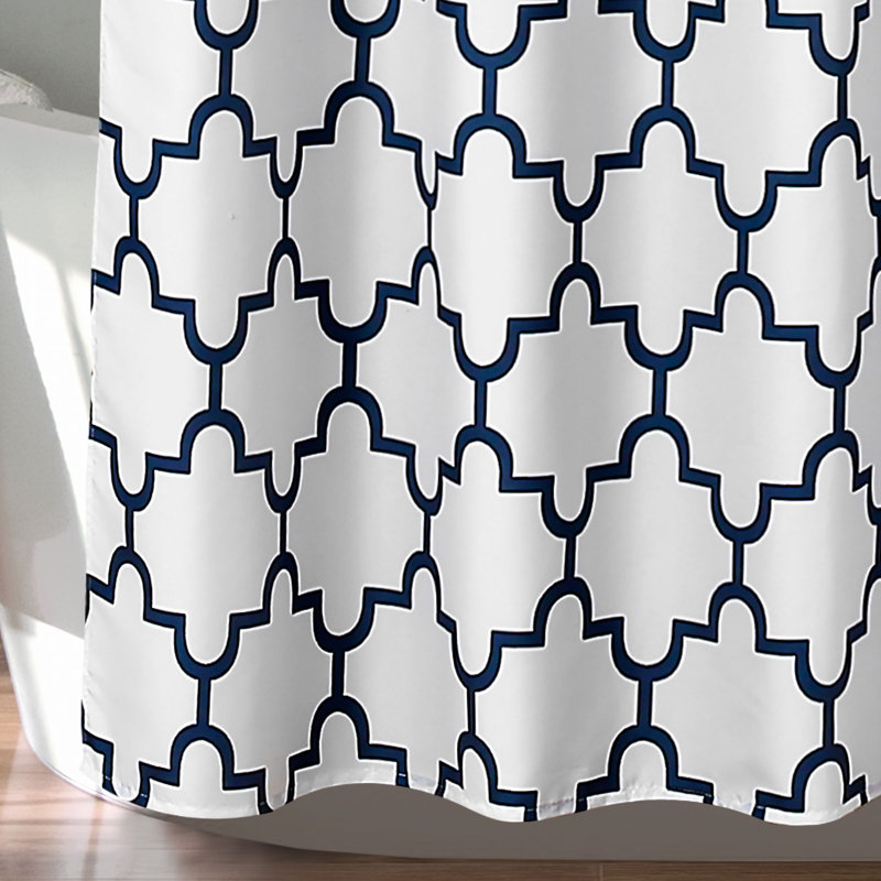 Bellagio Geometric Shower Curtain, Navy