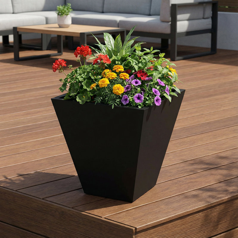 Jardinières en métal pour plantes d'extérieur, H 18 po x l 16 po x P 16 po