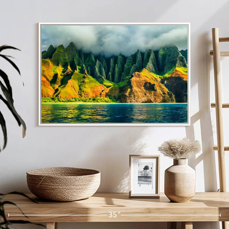Côte de Na Pali, Cadre flottant blanc, 25 po x 17 po