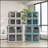3 Stackable Storage Bins W/ Lids, Wheels, Collapsible, 18 Gal, Blue-1374641752
