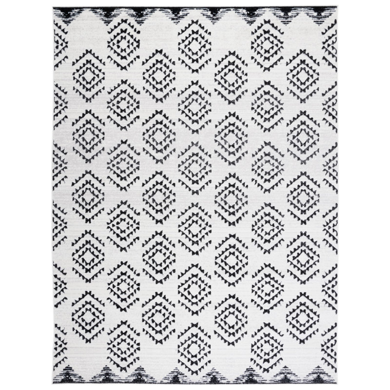 Tapis ivoire / noir Harlson Southwestern, Rectangle 8 pi x 10 pi