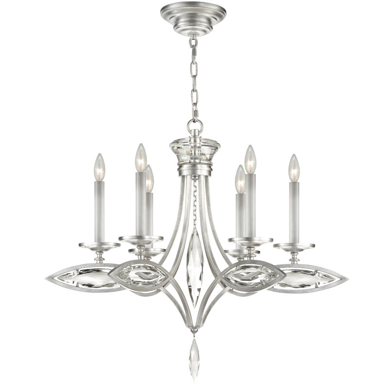 Marquise 6 - Light Chandelier, Platinized Silver