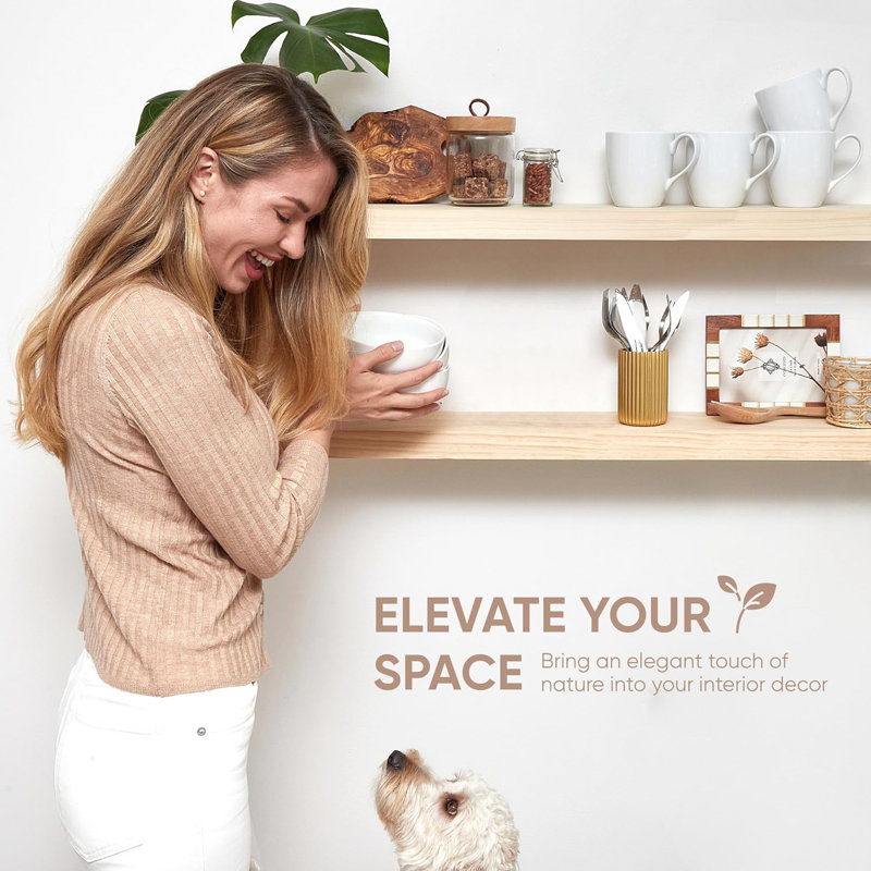 Tablettes flottantes pour le mur, tablettes murales en bois massif de qualité supérieure avec supports robustes, ensemble de 2, tablettes de salle de bain pour la décoration intérieure