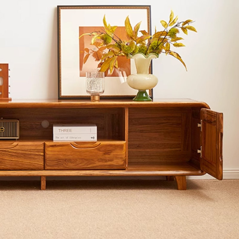 Meuble télé en bois de style médiéval, H 18,89 po x L 62,99 po x l 16,53 po