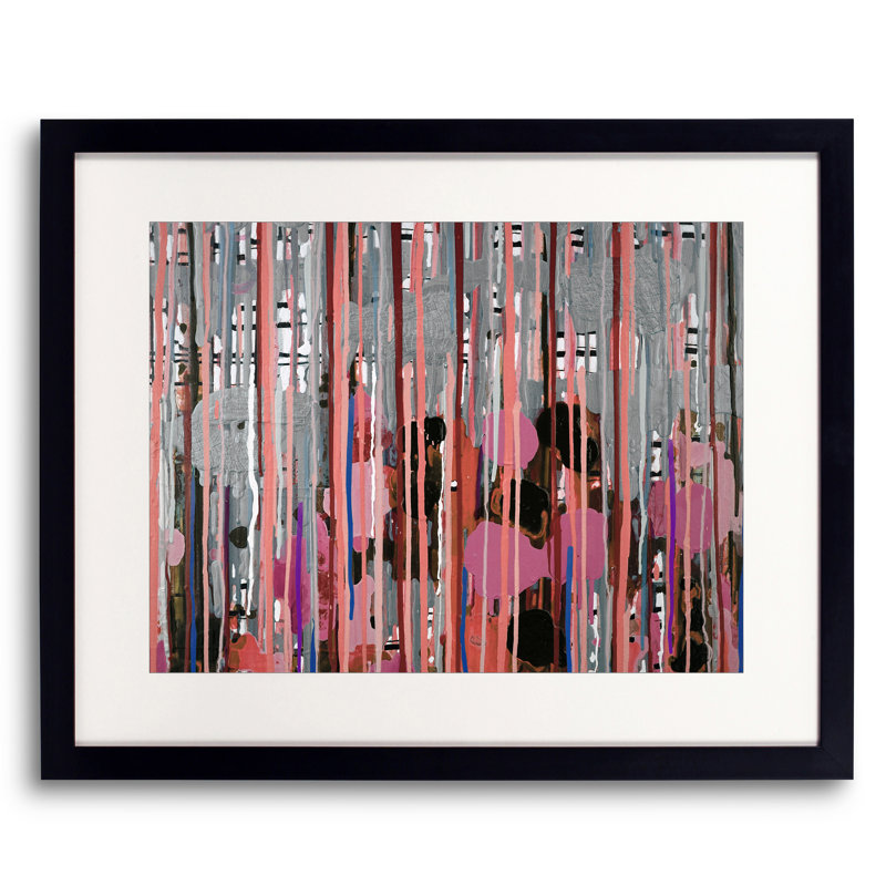 «Auburn Rain» par Kari Souders - peinture encadrée, L 20 po x H 16 po