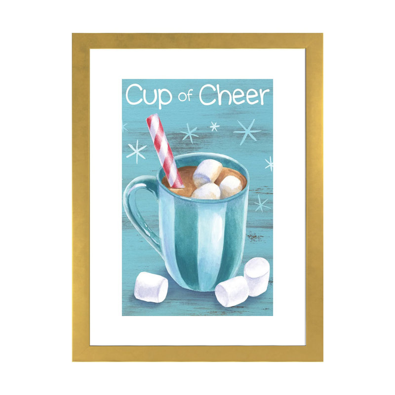 Menthe poivrée cacao I-Cup of Cheer par Kelsey Wilson, reproduction d’art, Gold Paper, Blanc, H 24 po x l 16 po x P 1 po