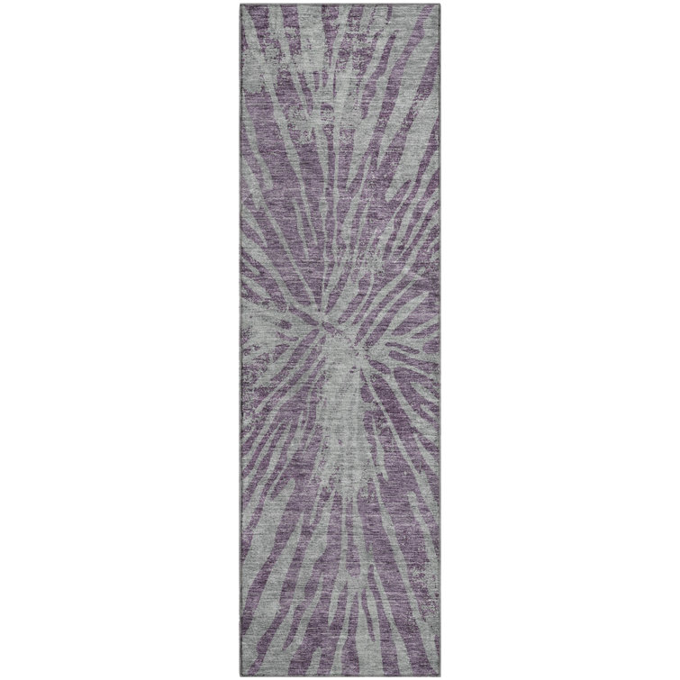 Premium Machine Washable Prisco Purple Rug
