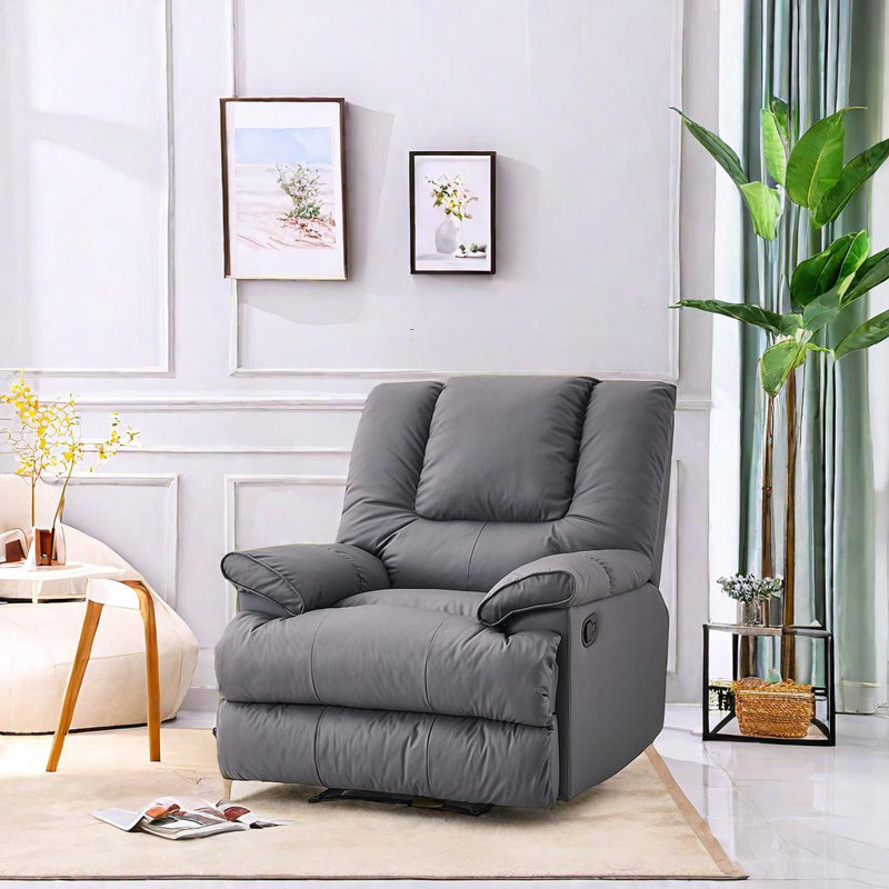 Fauteuil inclinable pivotant en similicuir Noletta, Gris