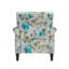 Chaise d'appoint Barnet en bleu pastel et floral gris avec pieds en bois massif-130775501