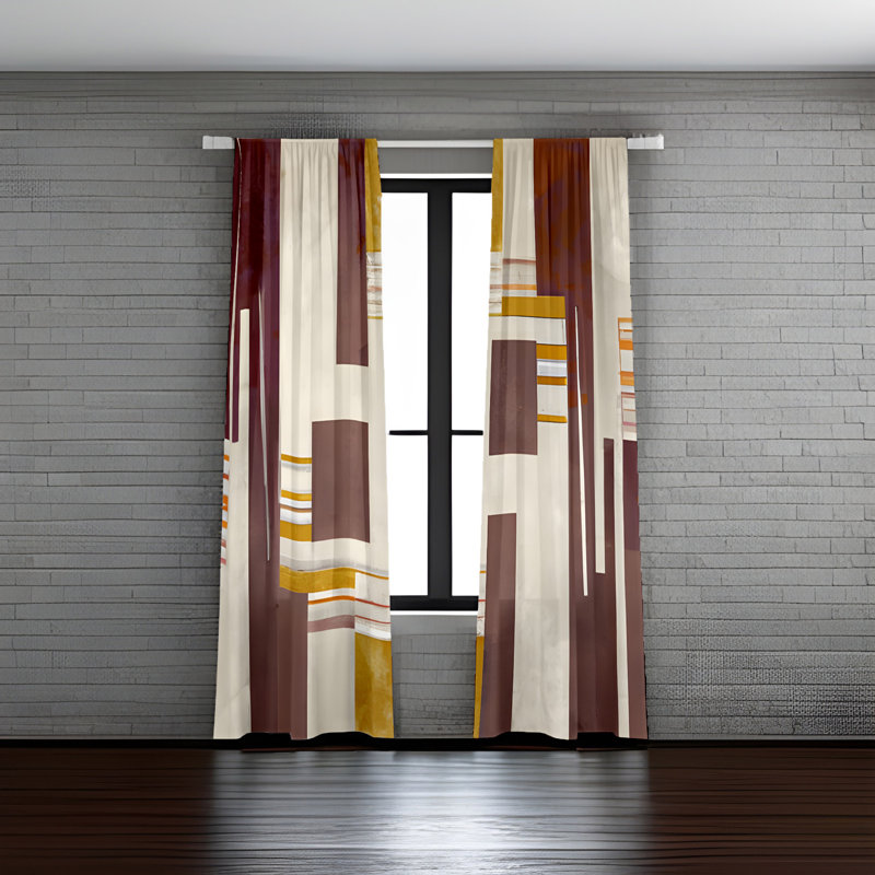 Amaryl Semi Sheer Curtain Panel Pair, 40" W x 52" L