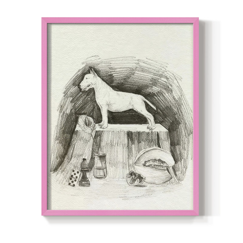 A Gentleman II, reproduction encadrée - bois massif, H 21 po x l 17 po, Rose