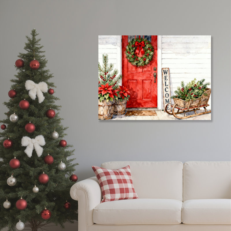 «Door Welcome», art mural sur toile, H 16 po x l 24 po