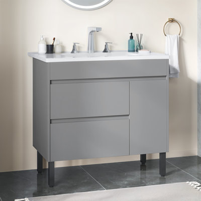 Meuble-lavabo 36 po avec lavabo et 2 tiroirs Balconera