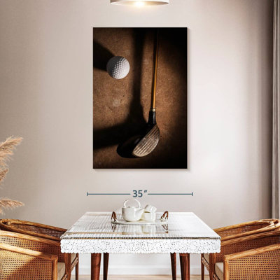 Shadowy Golf Ball And Club
