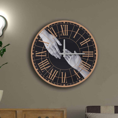 Horloge murale décorative élégante, 19,7 po de diamètre, 100% panneau de fibres à densité moyenne avec une épaisseur de 0,2 po | Nécessite 1 pile AA (non incluse) | Parfait pour la décoration intérieure, l'esthétique moderne et l'élégance intemporelle
