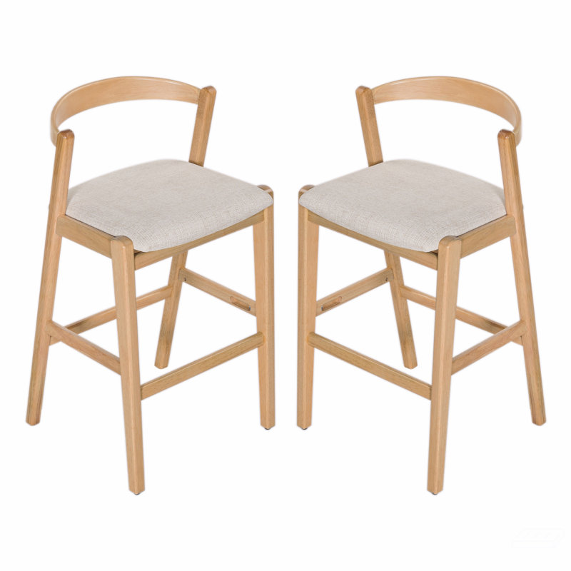 Tabouret en bois d'hévéa, ensemble de 2