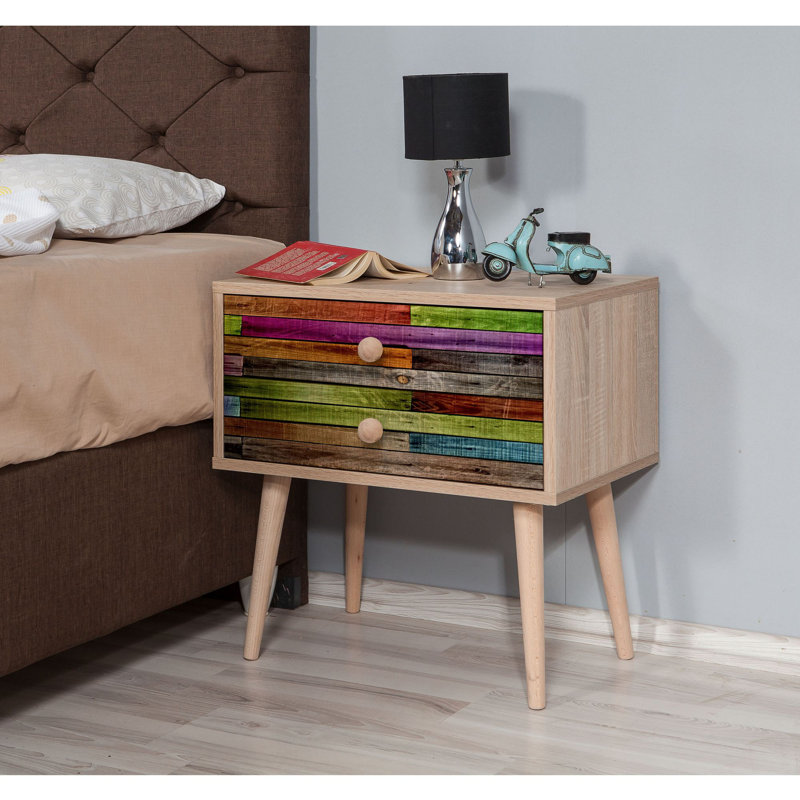 Maddison 60cm W Manufactured Wood Bedside Table