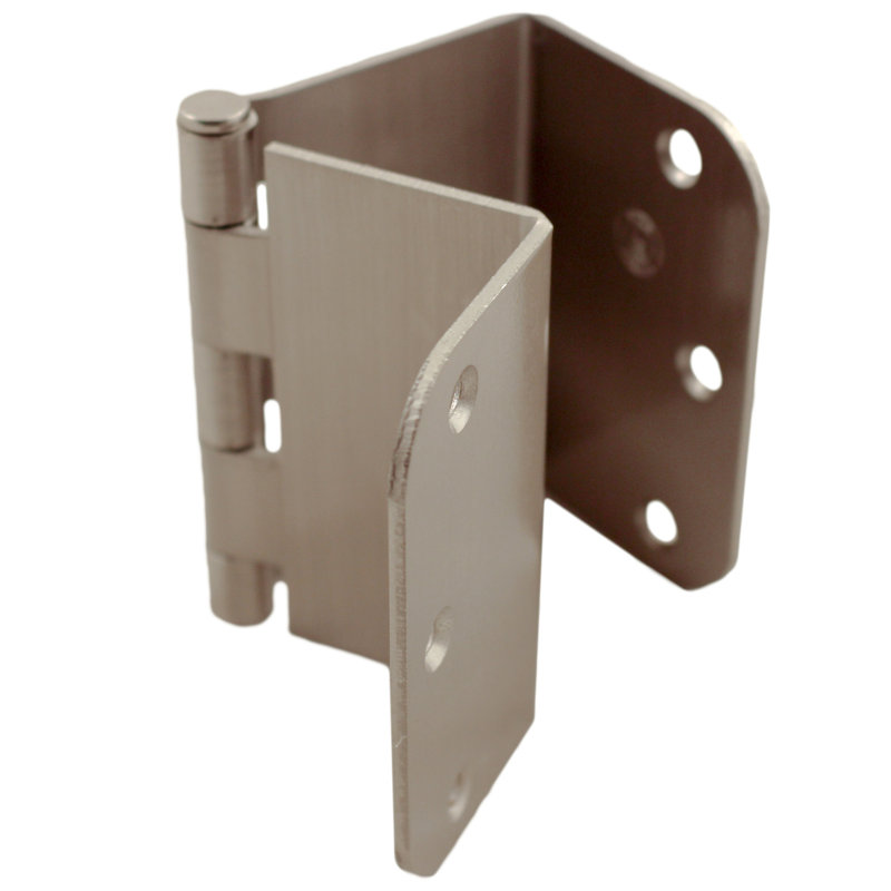 Swing Clear Offset Hinge 3-1/2 Inches, 5/8" Radius Corner, Fits Doors 1-3/8" to 1-3/4" Thick, 2-Pack, Satin Nickel