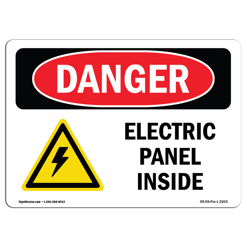 Panneau électrique à l'intérieur de l'enseigne, H 18 po x l 24 po x P 0,1 po