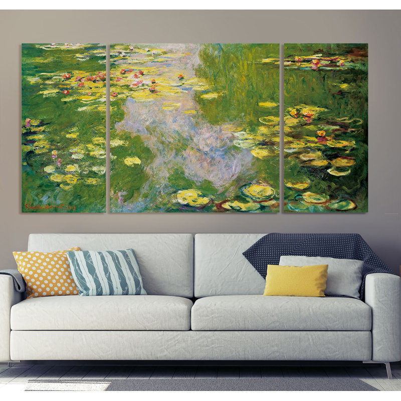 Water Lilly - Impression sur toile tendue, H 24 po x l 48 po x P 1,5 po