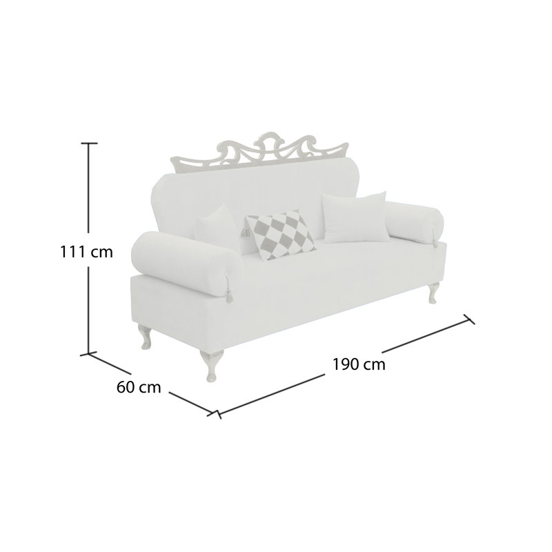 Artdeko 3 Seater Sofa, Red