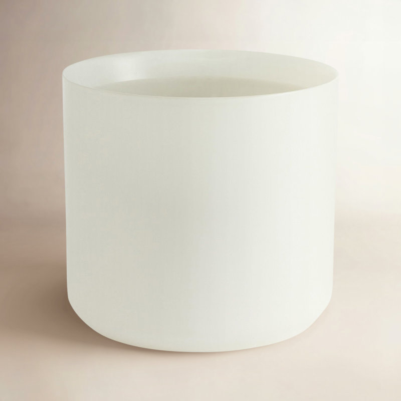 Pot à fleurs en céramique Parsons, Blanc, H 11,75 po x l 12 po x P 12 po