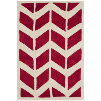 Deedie Hand Tufted Wool Chevron Rug