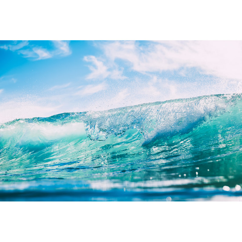 Blue Wave In Ocean - Wrapped Canvas Print, 30cm H x 46cm W x 3.8cm D