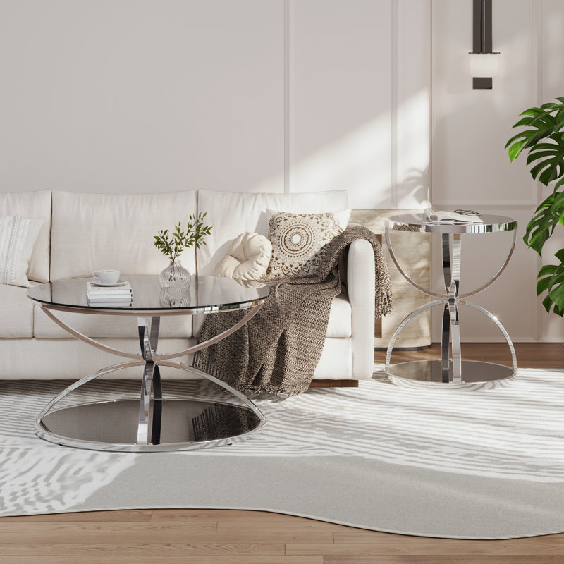 Ensemble de tables basses Modern, Argent