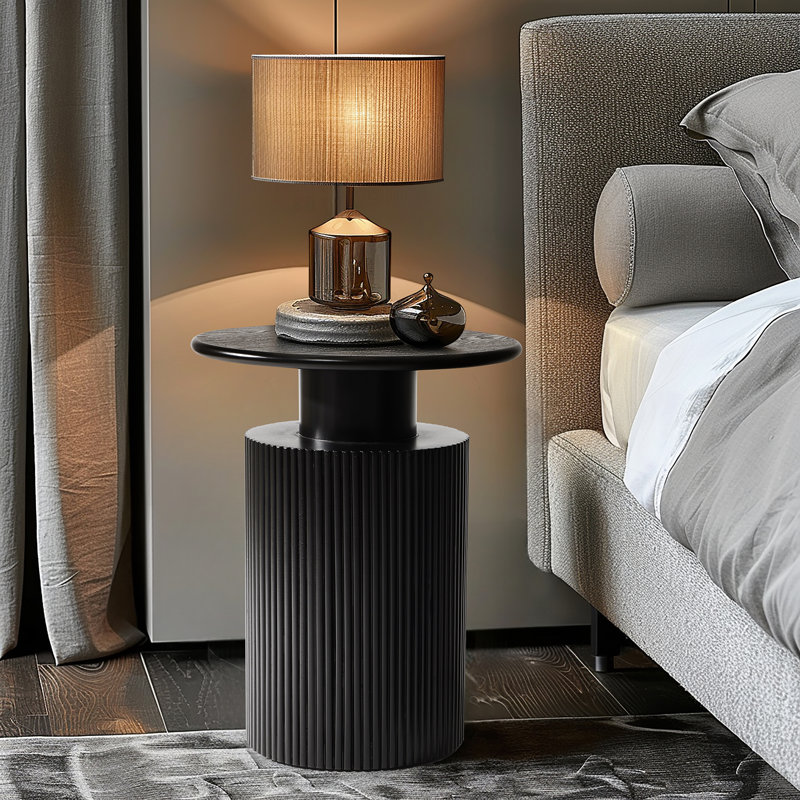 Redith Ribbed Pedestal End Table