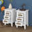 3 Drawers Rattan Nightstands Set Of 2, Wooden End Table With Rattan-Woven Surface, Bedside Table Storage Side Table