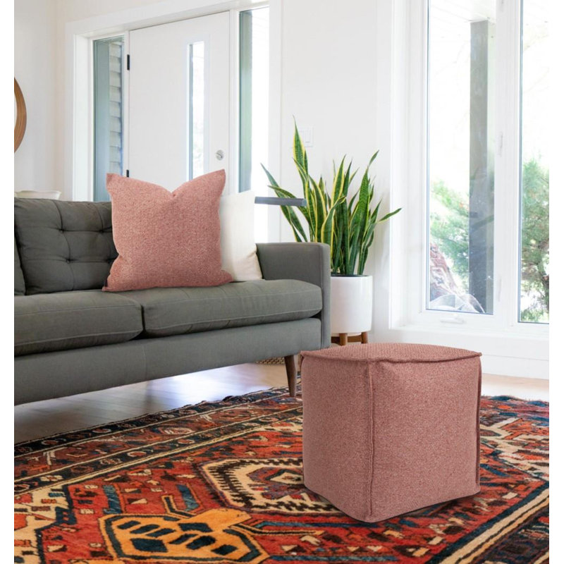 Pouf rond de 20 po de largeur, Rose