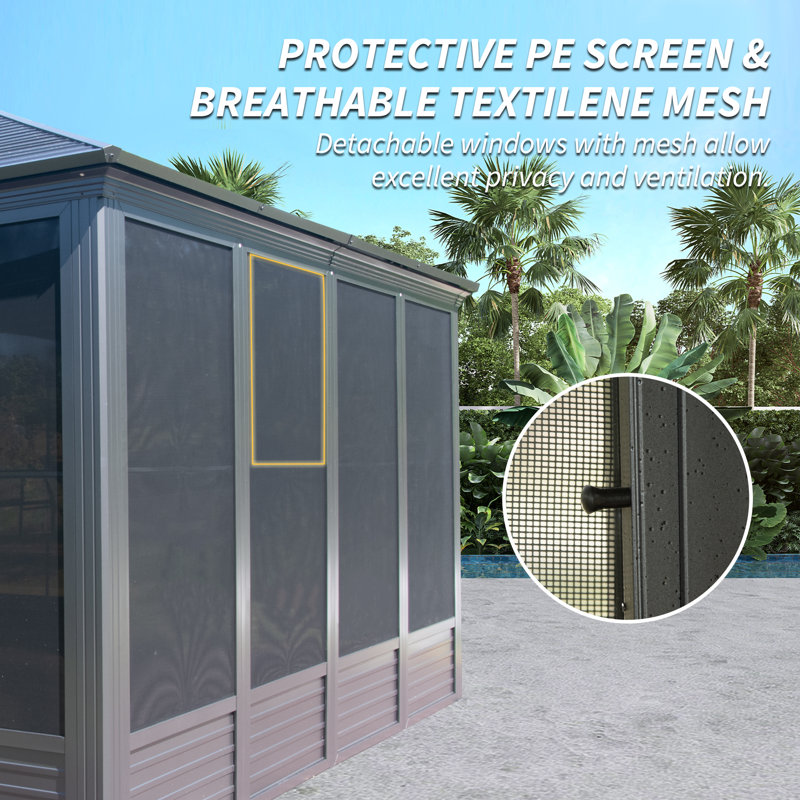 16.5 Ft. W x 13 Ft. D Aluminum Patio Gazebo Solarium