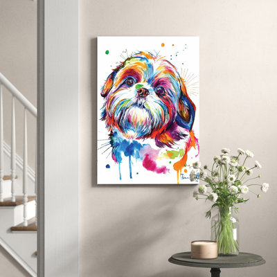 Shih Tzu 1 Piece Wrapped Canvas Painting
