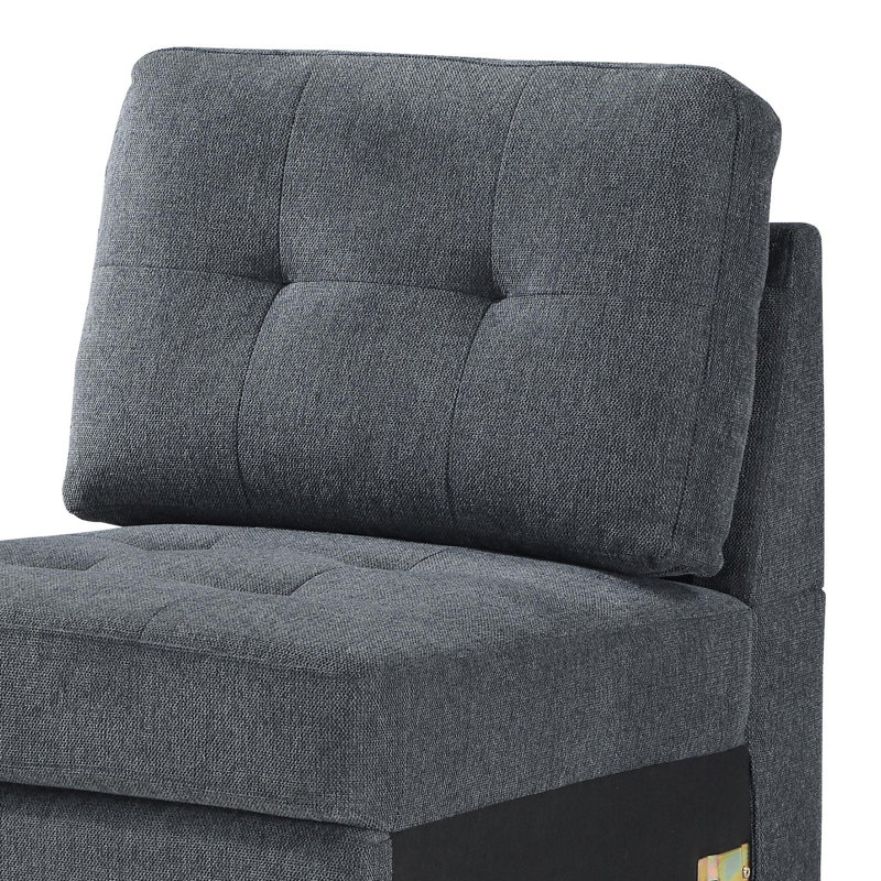 Fauteuil rembourré en acier, Gris