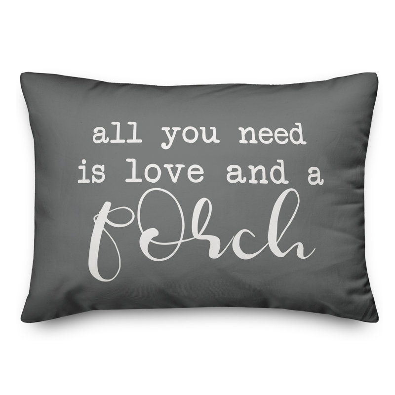 Outdoor Throw Pillow, Gray