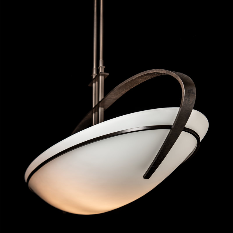 Mackintosh 2 - Light Bowl Pendant, Dark Smoke, 17.3" H x 41" W x 13.8" D