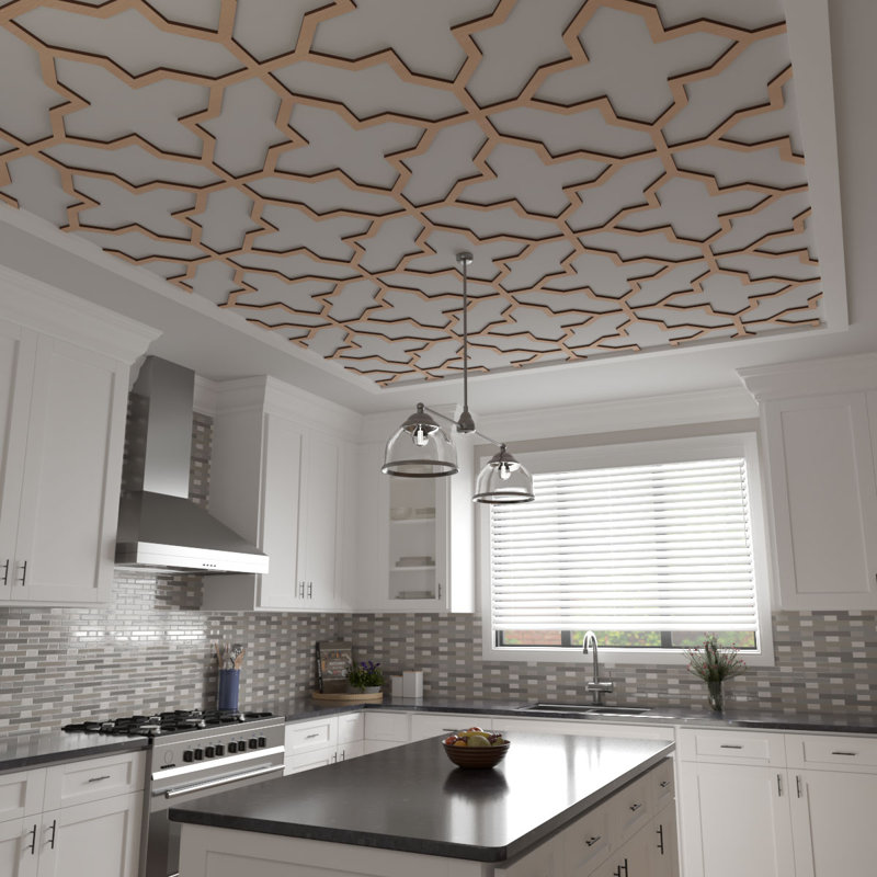 Charpente de plafond décorative Laird, Aulne, H 66,83 po x l 66,83 po x P 0,375 po