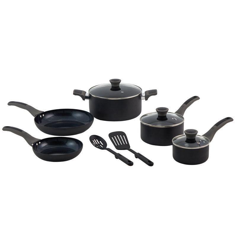 Batterie de cuisine en aluminium noir 10 pièces 10 pièces
