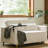 Corduroy Upholstered Convertible 2-Seater Sofa Sleeper Sofa Bed with USB Ports and Integrated Side Table-258857192