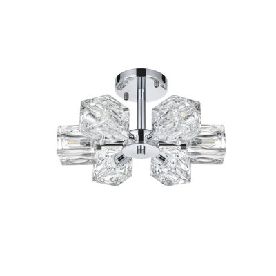 Yil Glass Semi Flush Mount