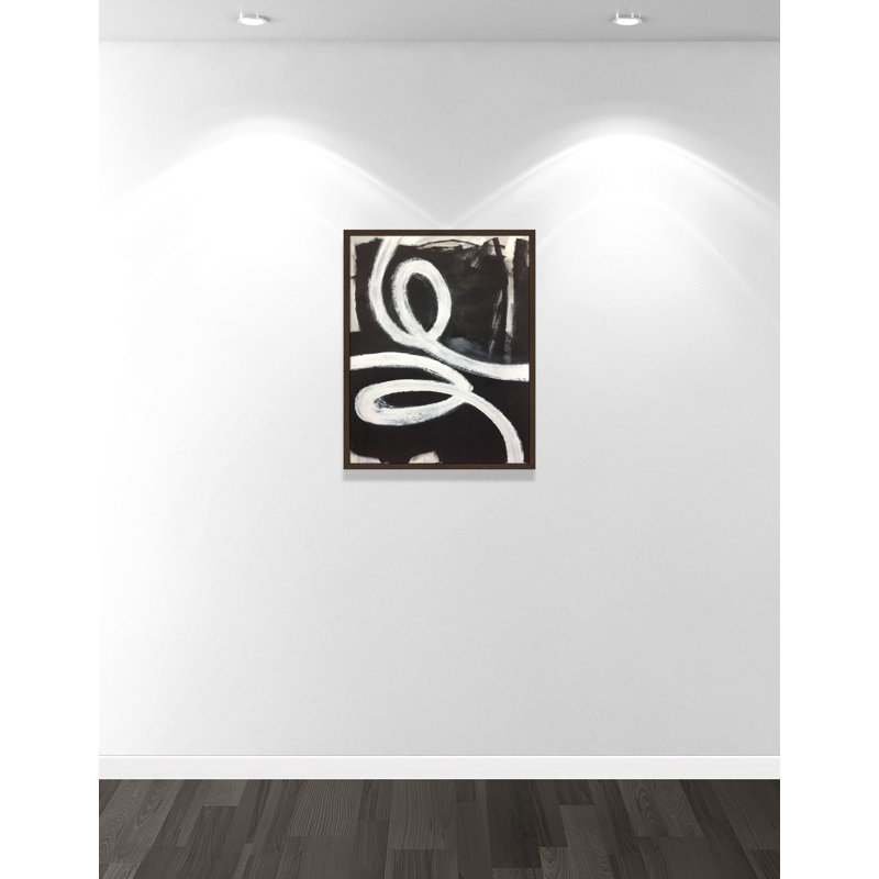 Ansonia Swirly Swirls I sur papier par impression, H 29,5 po x l 23,5 po x P 0,75 po, Cadre en noyer mince sans cadre