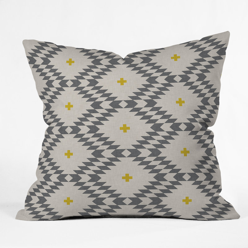 Coussin Holli Zollinger, 16 po x 16 po, Gris/doré