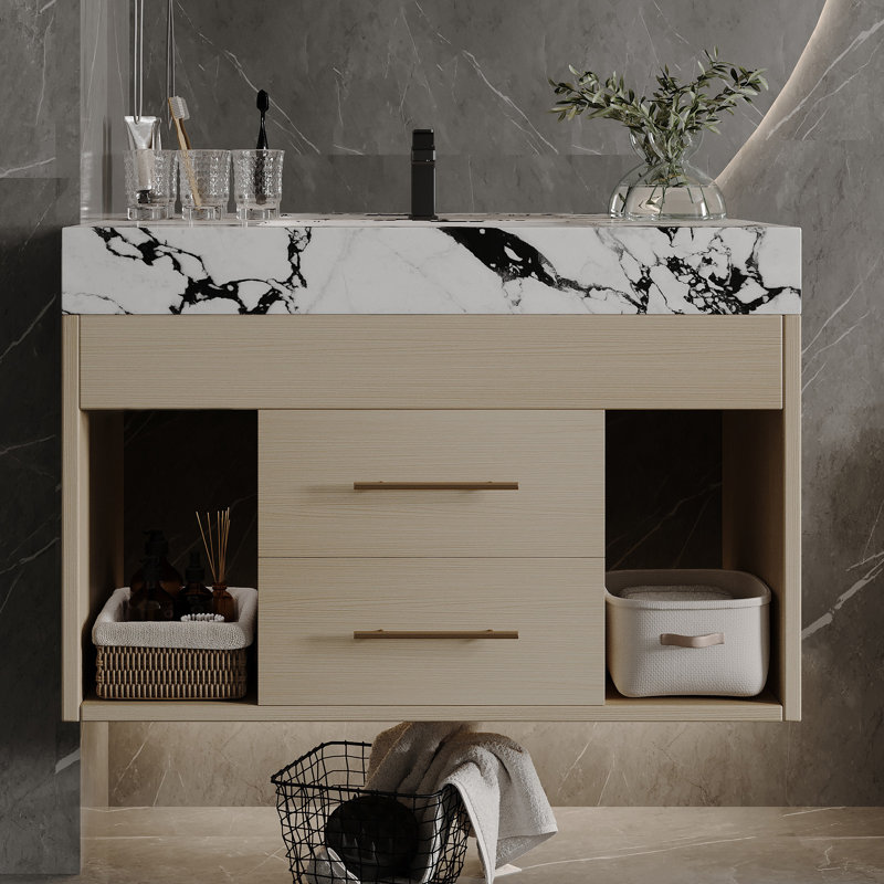 Meuble-lavabo flottant 30 po Mordern, Bois