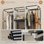 Fabric Portable Wardrobe with 3 Fabric Drawers, Hanging Rail, Foldable Closet, 125 x 43 x 162.5cm, Light Grey