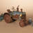 Antique galvanized 14.2in metal tractor