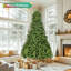 Arbre de Noël artificiel avec embouts de branches mixtes en PE et PVC, faux sapins de Noël à charnière non éclairés de qualité supérieure, décoration des Fêtes, assemblage facile, support en métal pliable