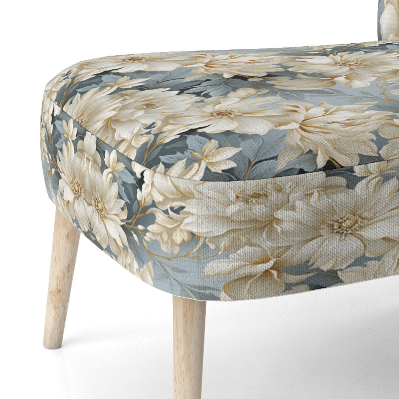 Chaise d'appoint rembourrée Cottage A, Motif victorien épanoui contemporain I
