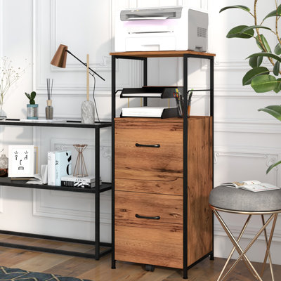 16.5'' Wide 2 -Drawer Mobile Steel File Cabinet